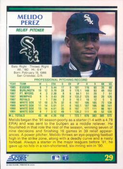 Melido Perez  baseball card collectible - Main Image 2