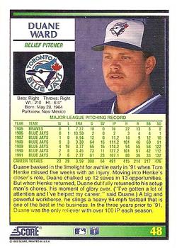 Duane Ward  baseball card collectible - Main Image 2