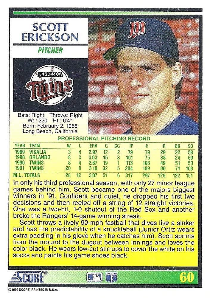 Scott Erickson  baseball card collectible - Main Image 2