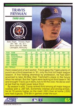 Travis Fryman  baseball card collectible - Main Image 2