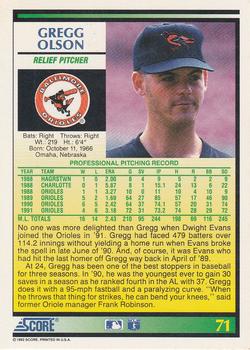 Gregg Olson  baseball card collectible - Main Image 2