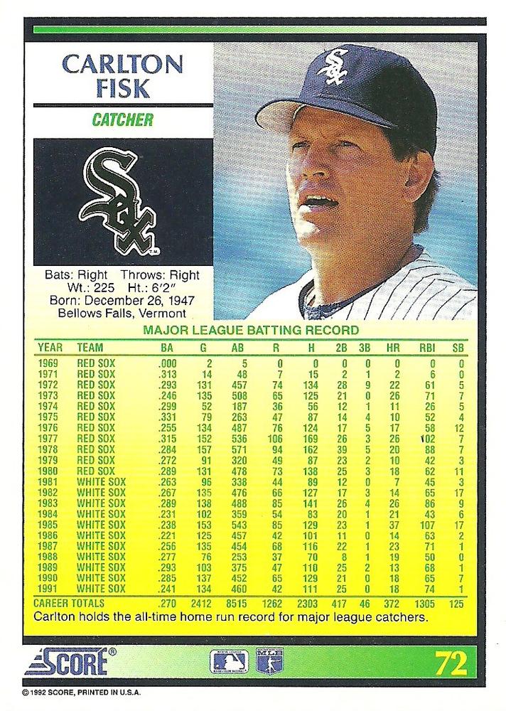 Carlton Fisk  baseball card collectible - Main Image 2