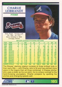 Charlie Leibrandt  baseball card collectible - Main Image 2