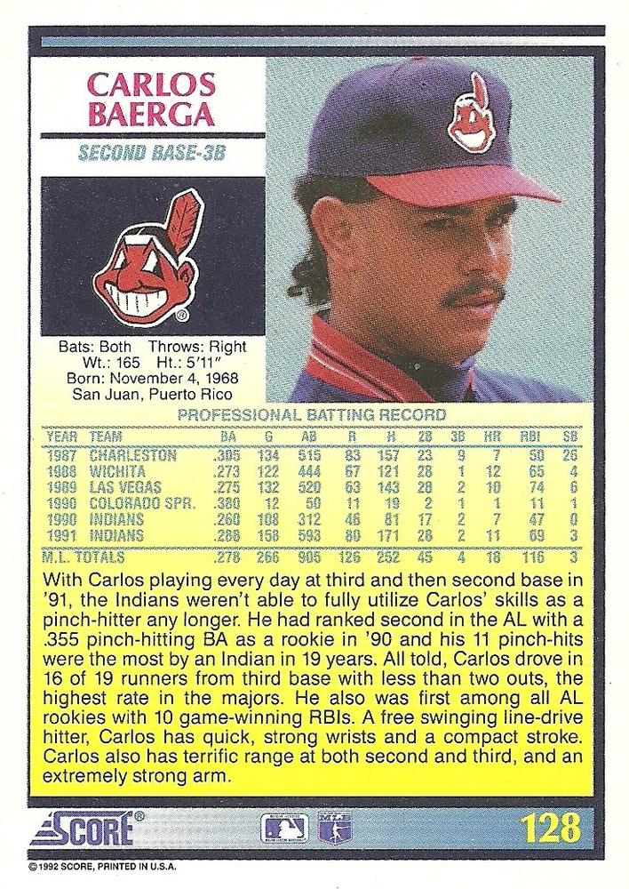 Carlos Baerga  baseball card collectible - Main Image 2