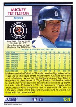Mickey Tettleton  baseball card collectible - Main Image 2