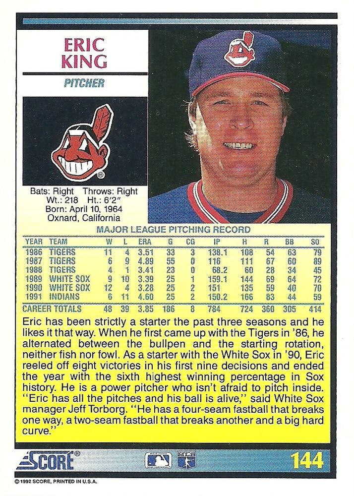 Eric King  baseball card collectible - Main Image 2