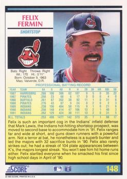 Felix Fermin  baseball card collectible - Main Image 2