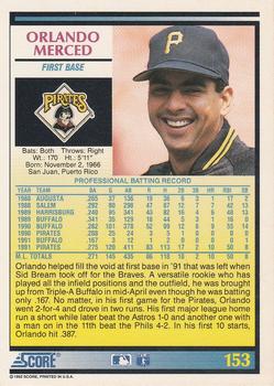 Orlando Merced  baseball card collectible - Main Image 2