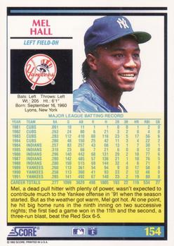 Mel Hall  baseball card collectible - Main Image 2