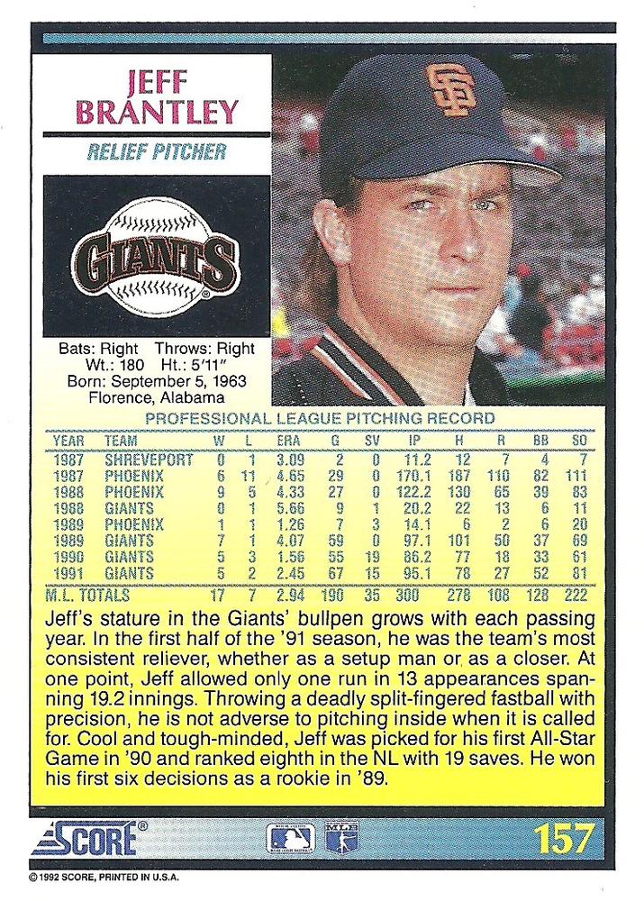 Jeff Brantley  baseball card collectible - Main Image 2