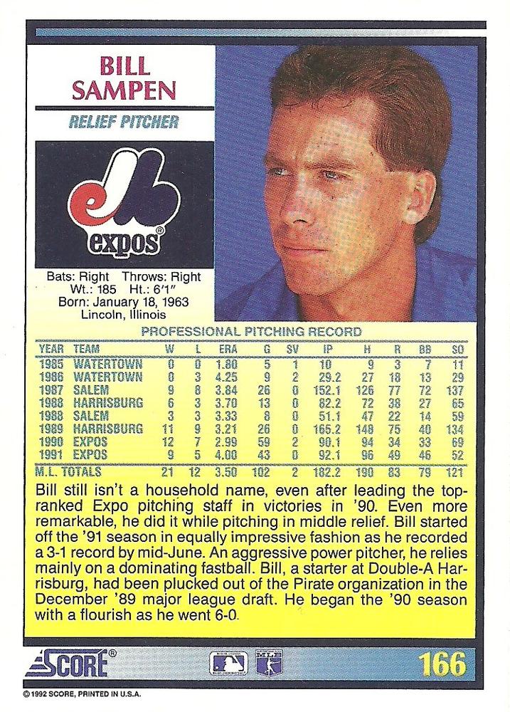 Bill Sampen  baseball card collectible - Main Image 2