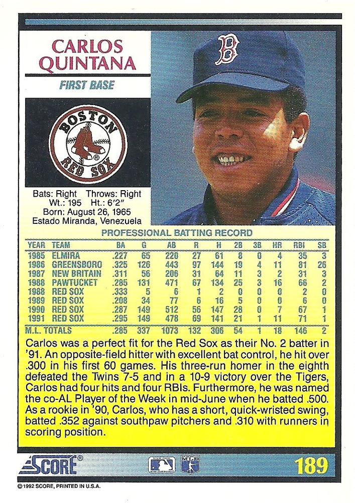 Carlos Quintana  baseball card collectible - Main Image 2