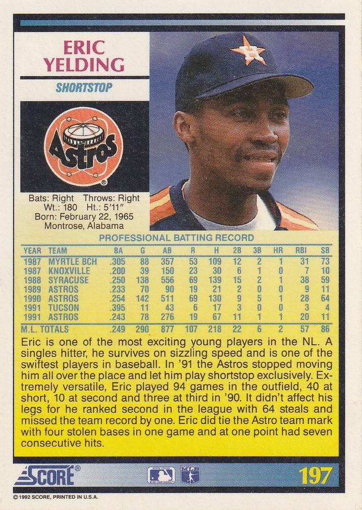 Eric Yelding  baseball card collectible - Main Image 2