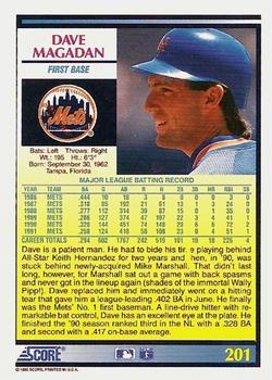 Dave Magadan  baseball card collectible - Main Image 2