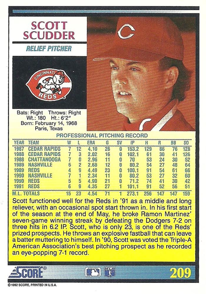 Scott Scudder  baseball card collectible - Main Image 2