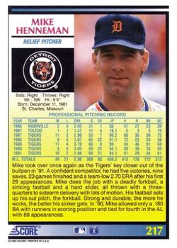 Mike Henneman  baseball card collectible - Main Image 2