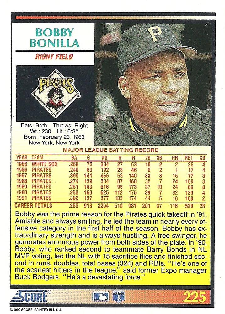Bobby Bonilla  baseball card collectible - Main Image 2