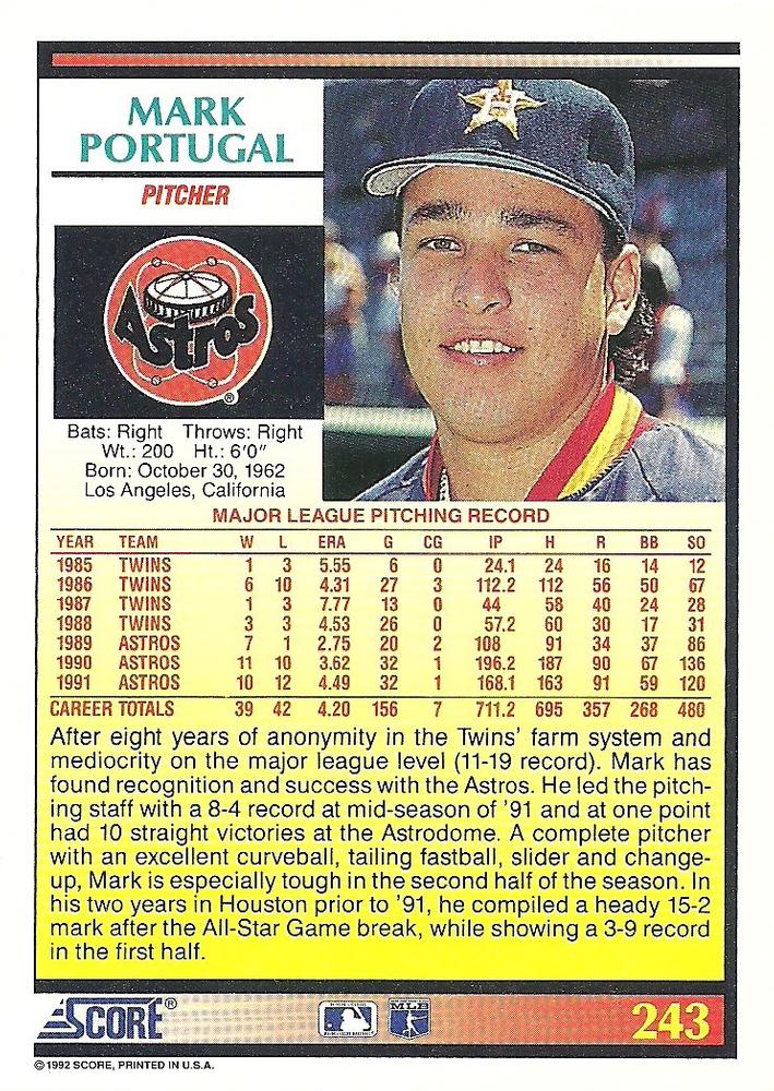 Mark Portugal  baseball card collectible - Main Image 2