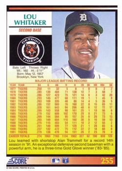 Lou Whitaker  baseball card collectible - Main Image 2