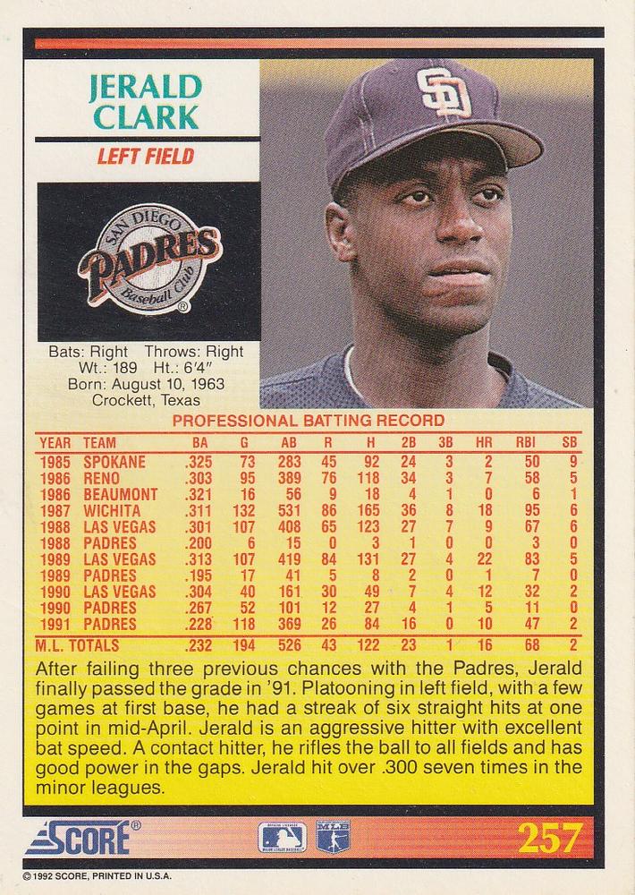 Jerald Clark  baseball card collectible - Main Image 2