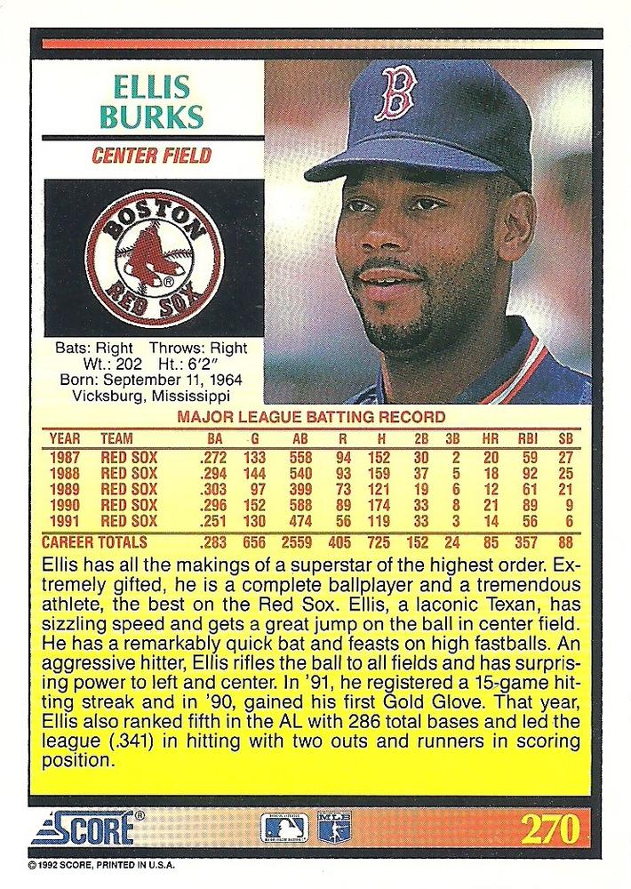 Ellis Burks  baseball card collectible - Main Image 2