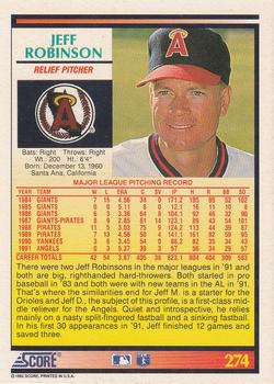 Jeff Robinson  baseball card collectible - Main Image 2