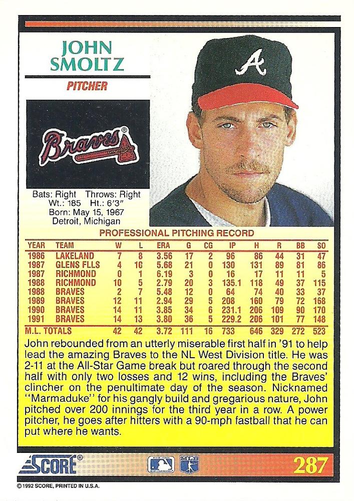 John Smoltz  baseball card collectible - Main Image 2
