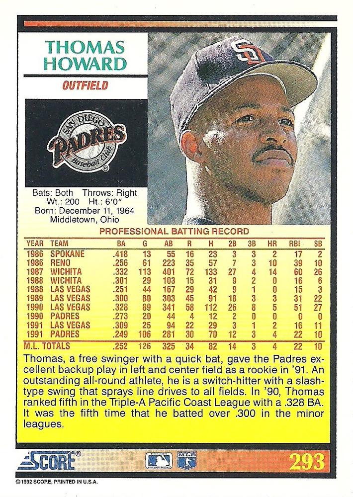 Thomas Howard  baseball card collectible - Main Image 2