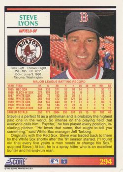 Steve Lyons  baseball card collectible - Main Image 2