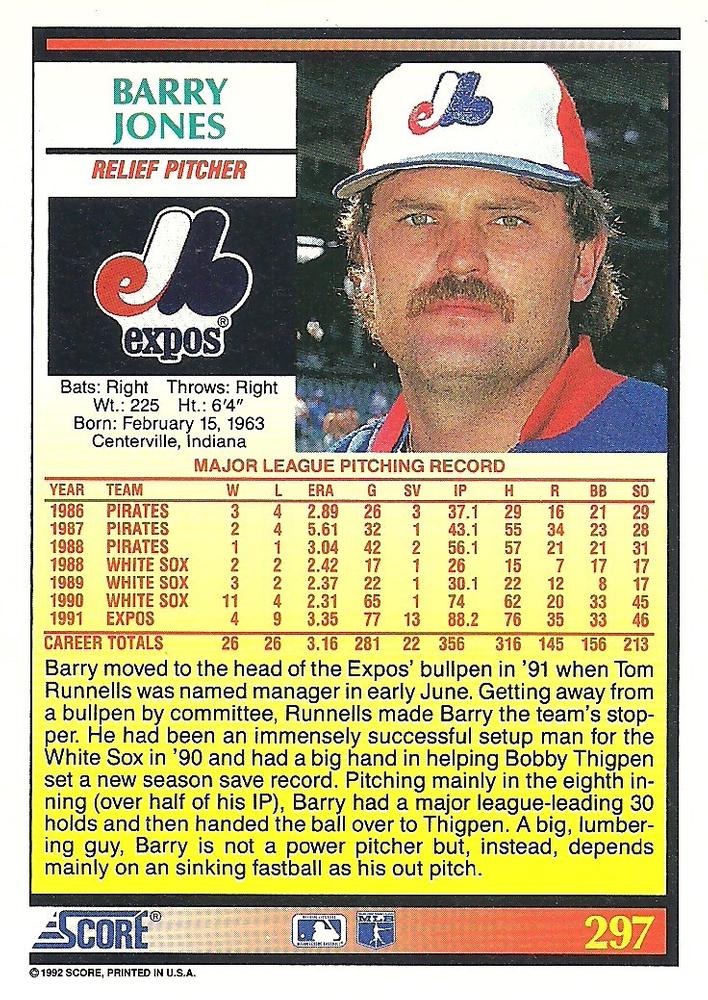 Barry Jones  baseball card collectible - Main Image 2