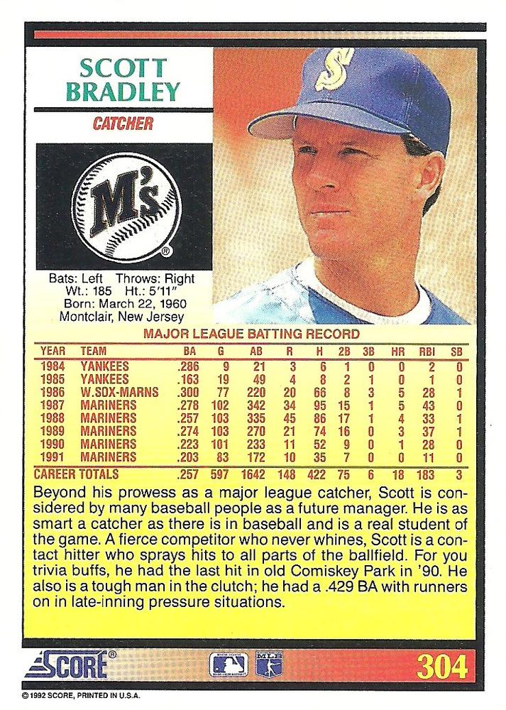 Scott Bradley  baseball card collectible - Main Image 2