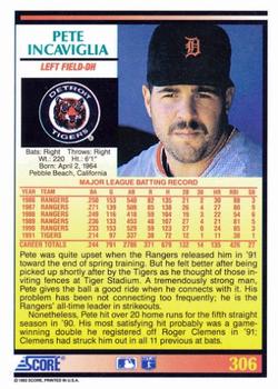 Pete Incaviglia  baseball card collectible - Main Image 2