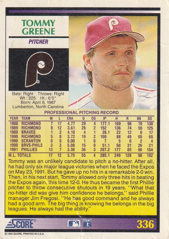 Tommy Greene  baseball card collectible - Main Image 2