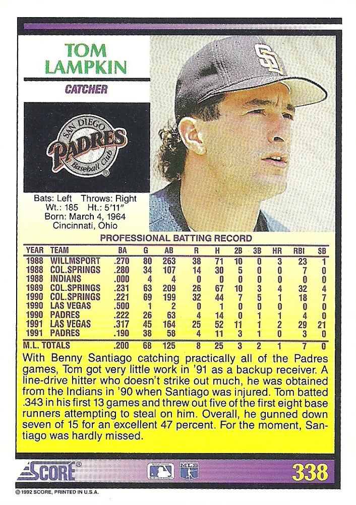 Tom Lampkin  baseball card collectible - Main Image 2