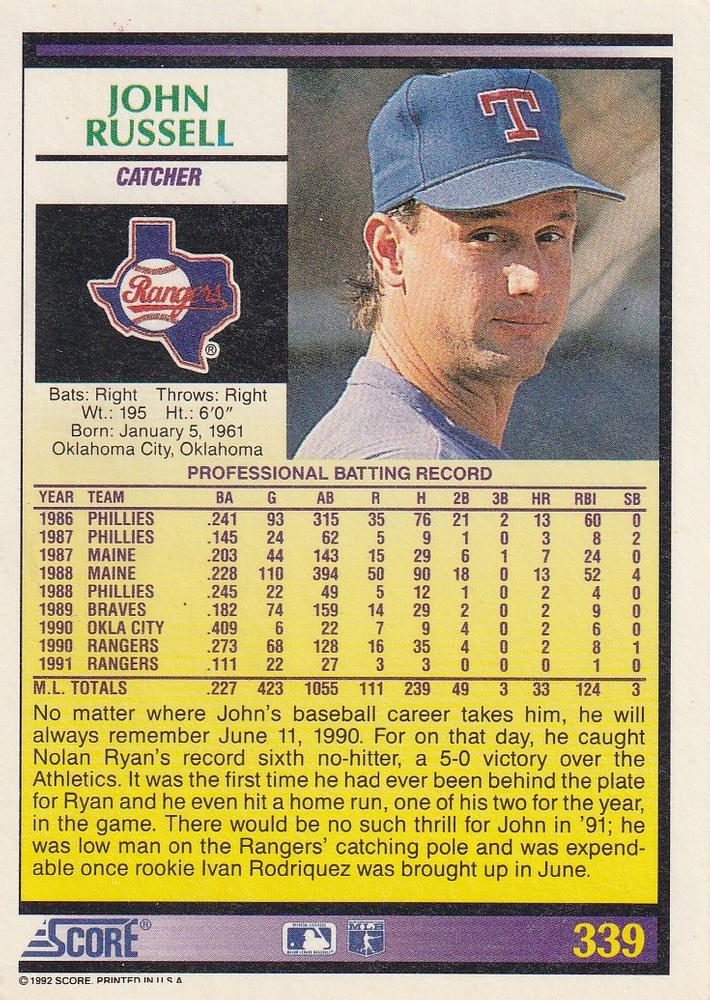 John Russell  baseball card collectible - Main Image 2