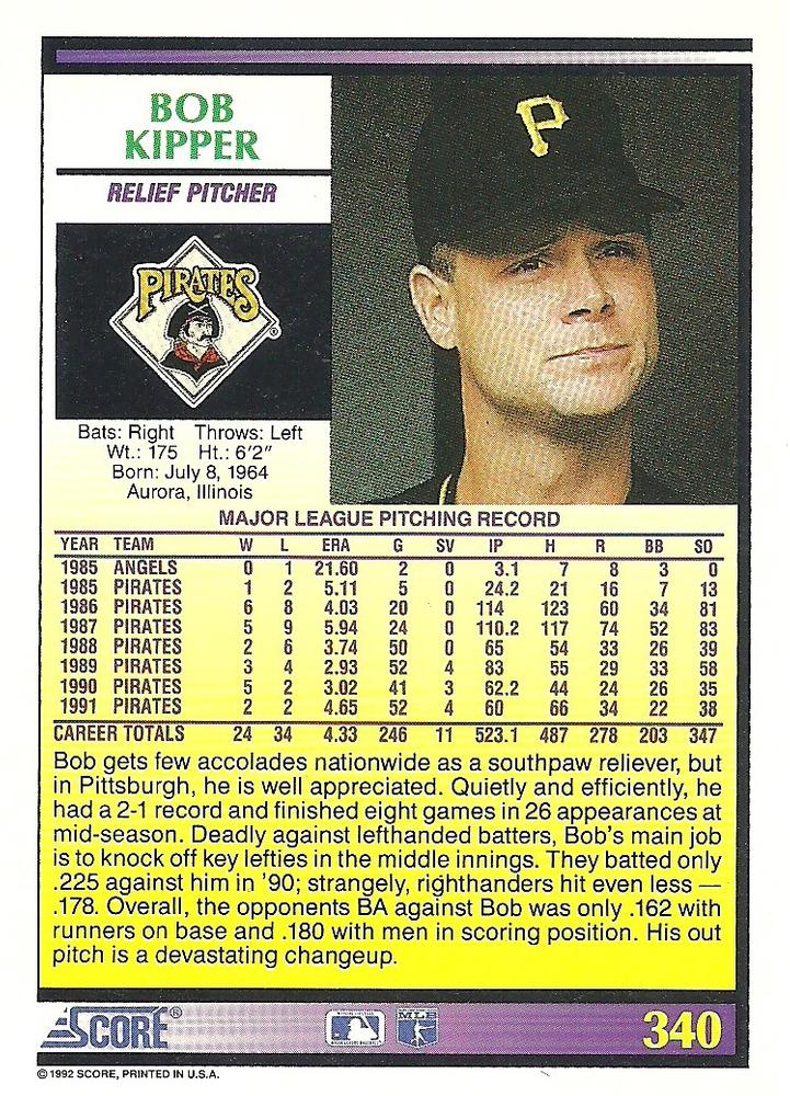 Bob Kipper  baseball card collectible - Main Image 2