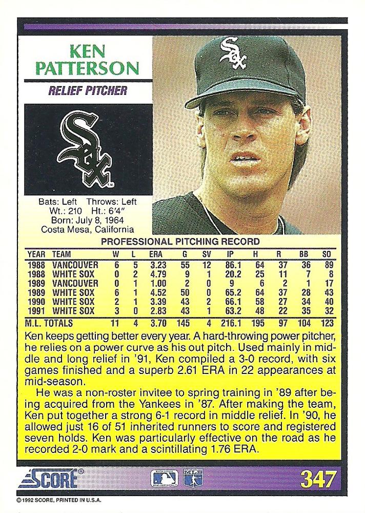 Ken Patterson  baseball card collectible - Main Image 2
