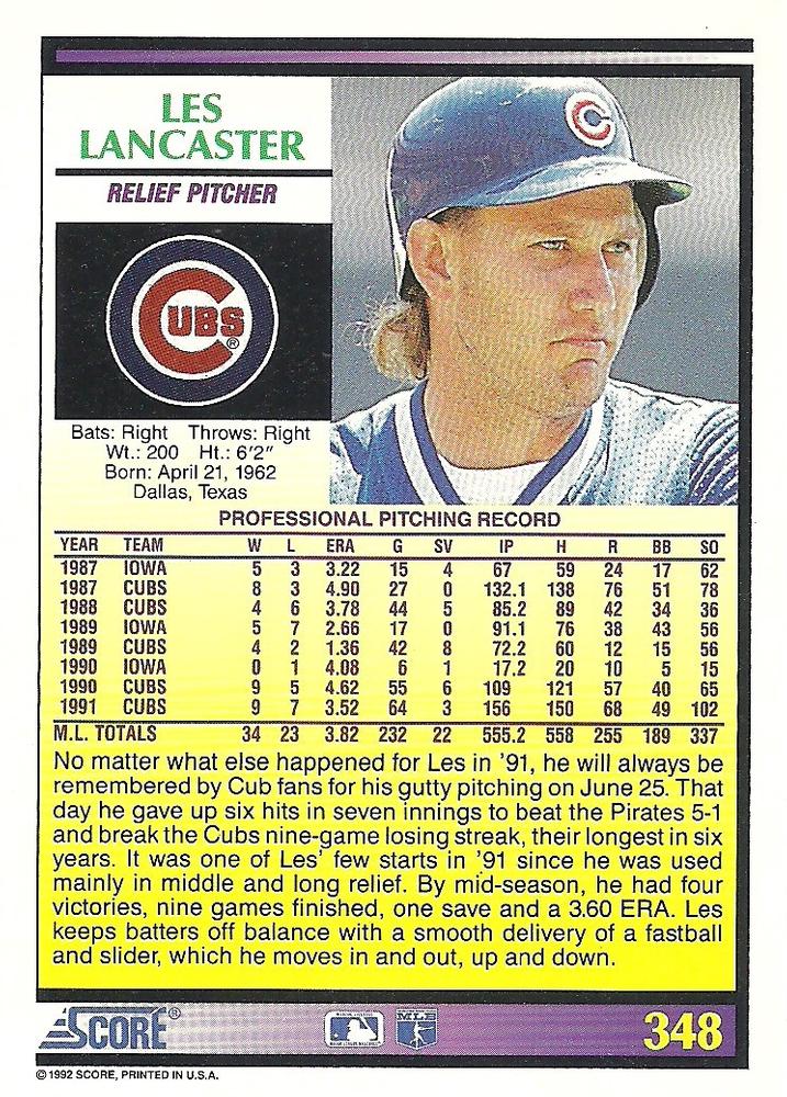 Les Lancaster  baseball card collectible - Main Image 2