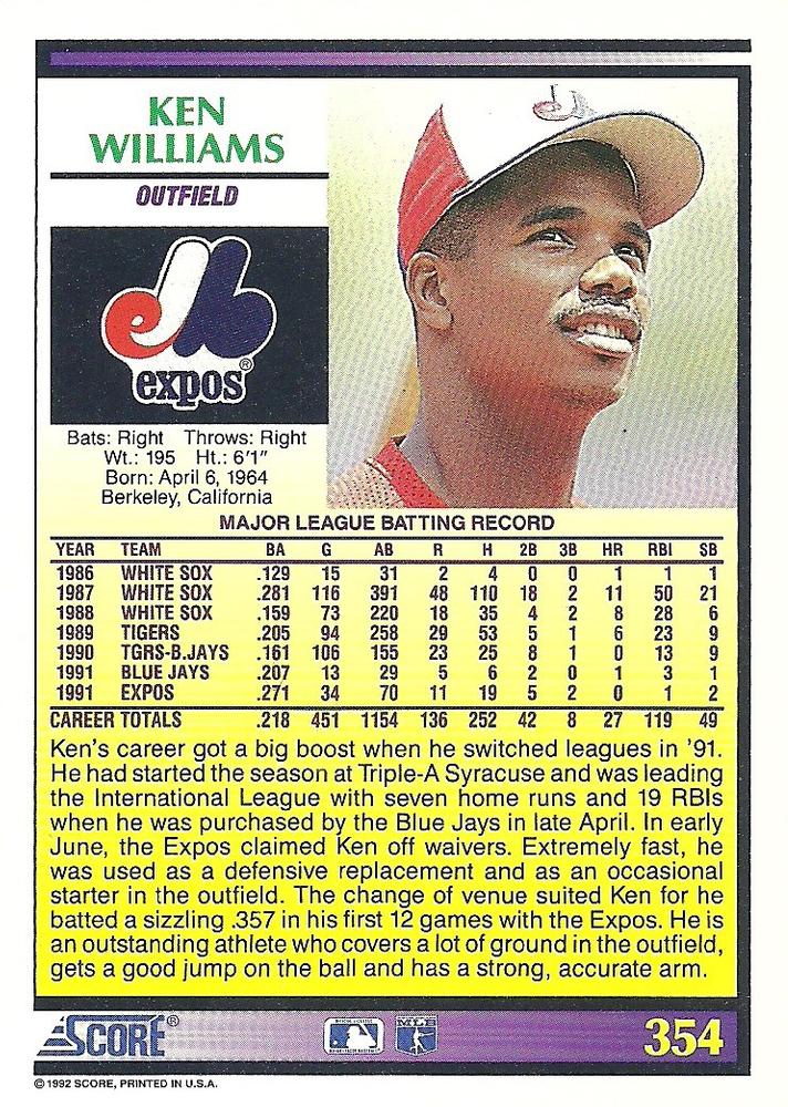 Ken Williams  baseball card collectible - Main Image 2