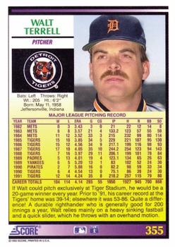 Walt Terrell  baseball card collectible - Main Image 2