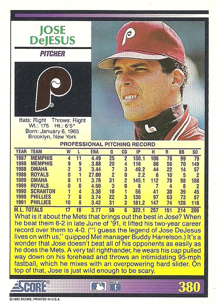 Jose DeJesus  baseball card collectible - Main Image 2