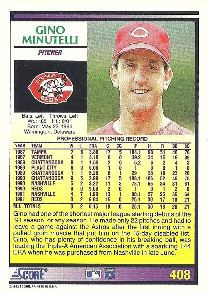 Gino Minutelli  baseball card collectible - Main Image 2