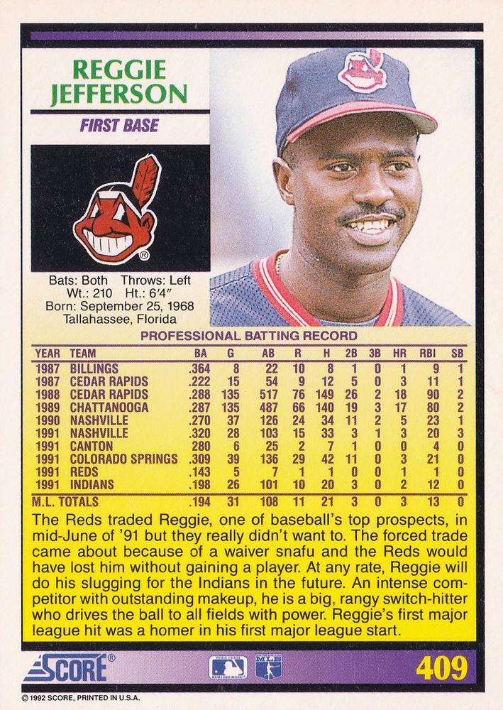 Reggie Jefferson  baseball card collectible - Main Image 2