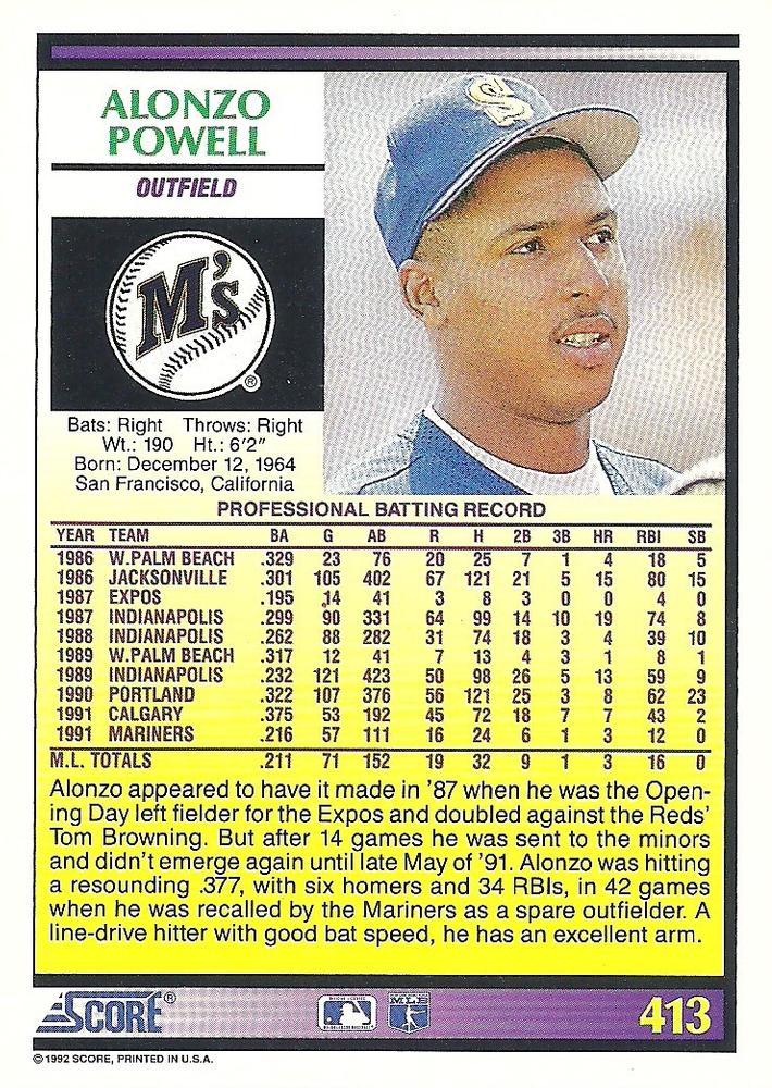 Alonzo Powell  baseball card collectible - Main Image 2