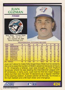 Juan Guzman  baseball card collectible - Main Image 2