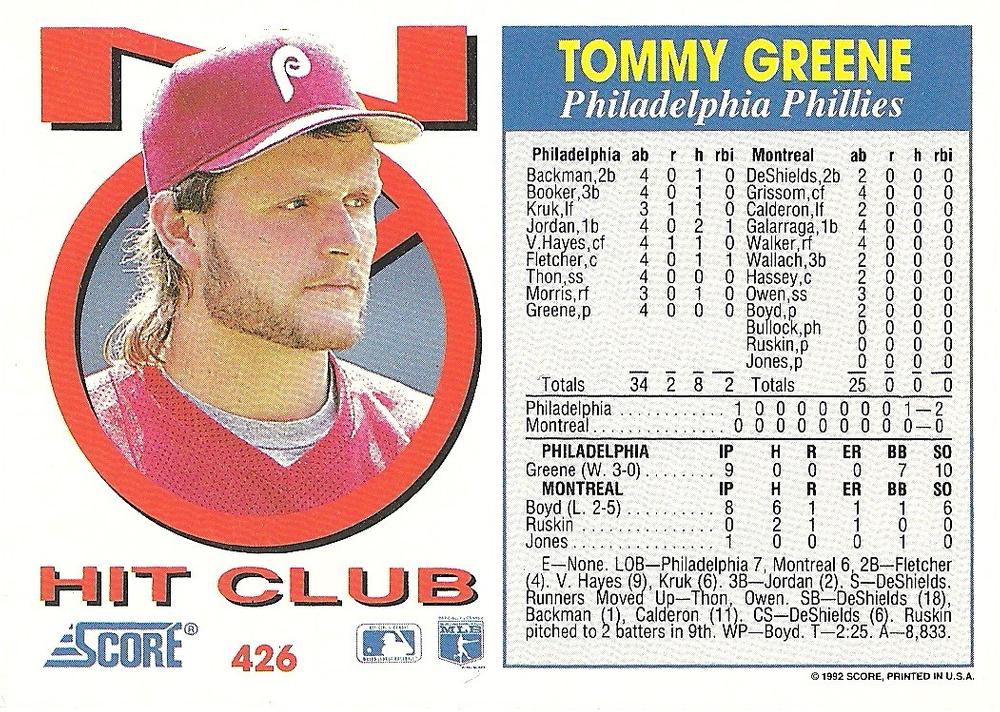 Tommy Greene  baseball card collectible - Main Image 2