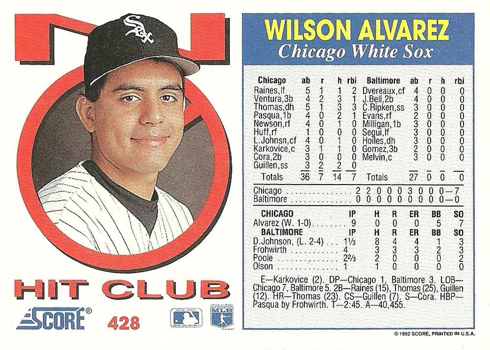Wilson Alvarez  baseball card collectible - Main Image 2