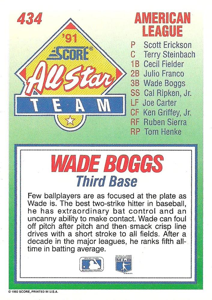 Wade Boggs  baseball card collectible - Main Image 2