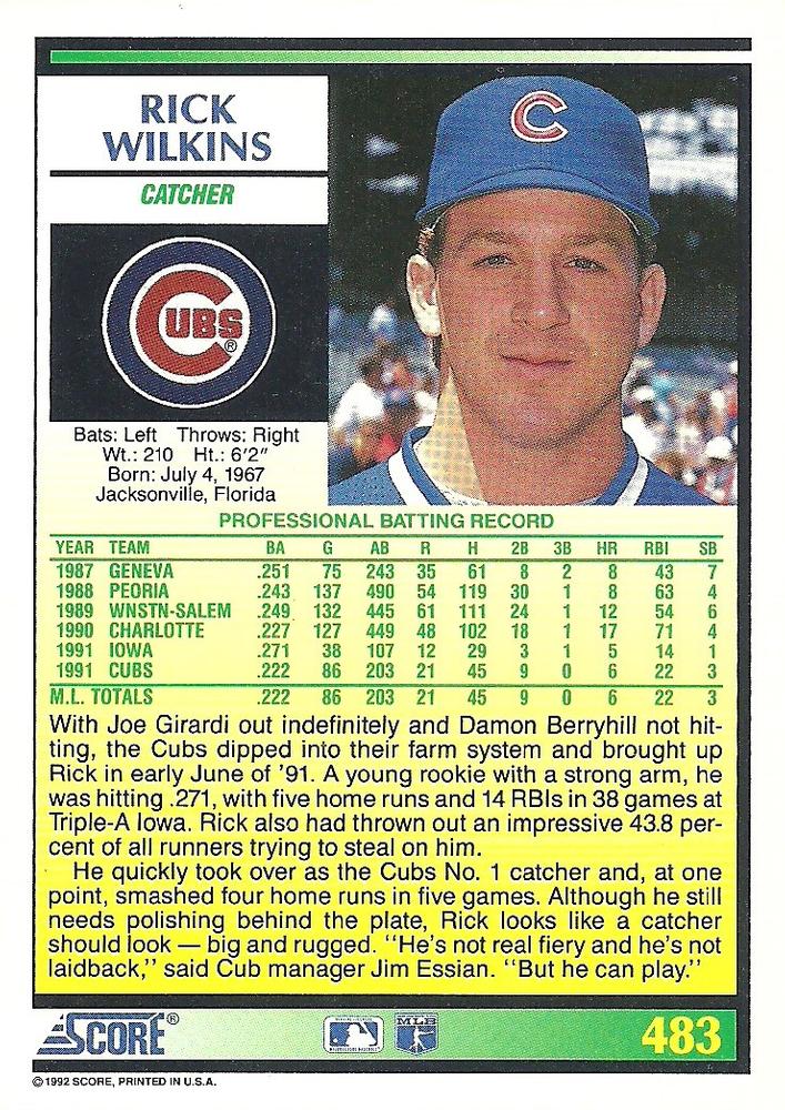 Rick Wilkins  baseball card collectible - Main Image 2