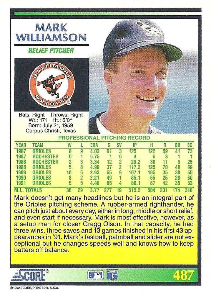 Mark Williamson  baseball card collectible - Main Image 2